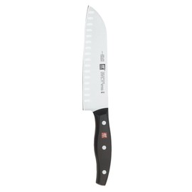 ZWILLING Twin Signature 7-Inch Kitchen Knife, German Chef Knife, Santoku Knife, Stainless Steel Knife, Black
