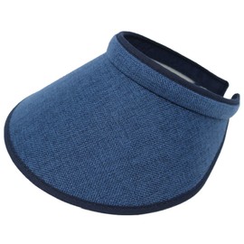 PRO.FASHION Visera de verano para mujer, protección UV, ala ancha, clip en la playa, piscina, gorra de golf, poliéster, marino, Talla única