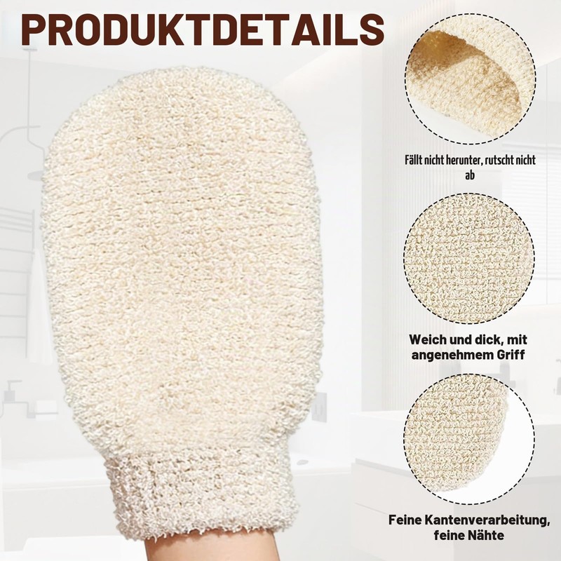 Set of 2 Natural Fibres Body Care Exfoliating Gloves
