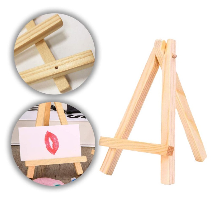 2 Pcs Mini Wooden Artist Triangle Easels Wooden Desktop Easel