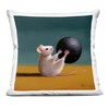 Stupell Industries Mouse Exercise Ball Workout Indoor Printed Throw Pillow,