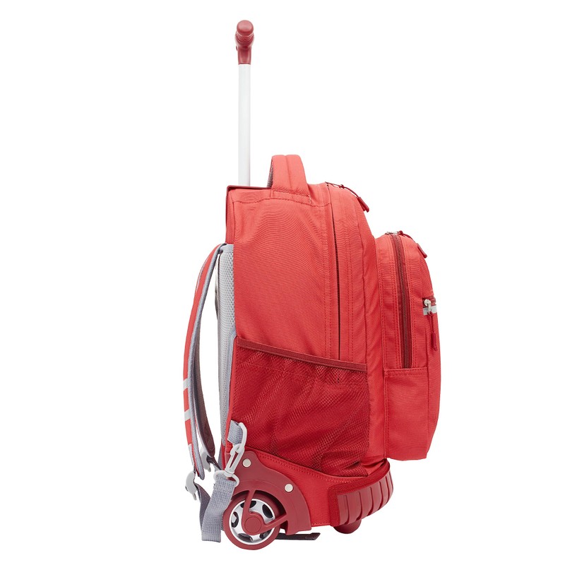 Travelers Club Travelers Club Rolling Backpack, Red, 18 Inch