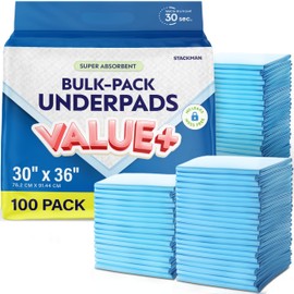Chucks Pads Disposable [100-Pack] Adult Incontinence Underpads 30"x 36" Extra Large Absorbent Fluff Protective Bed Pads, Toddler Mattress Pads - Pee Pads for Kids & Adults - Dog & Puppy Training Pads