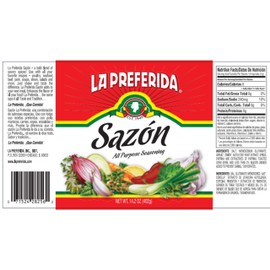 La Preferida Sazón Seasoning - All-Purpose Mexican Spice Blend, Vegan, Bold Flavor of Paprika, Garlic and Onion, One-Step Seasoning for a Fool-Proof Meal, 8 oz (Pack of 12)