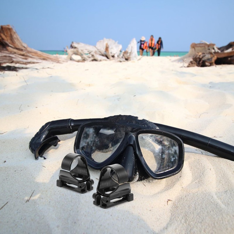 SUPVOX 2pcs Snorkel Keeper Tube Holder Clips, Black Plastic Diving