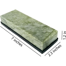 Large Size Polishing Sharpening Stone,Grit 10000# Knife Sharpener Whetstone Final Fine Polishing Natural Green Honing Oilstone for Knives Tools (SET-A)