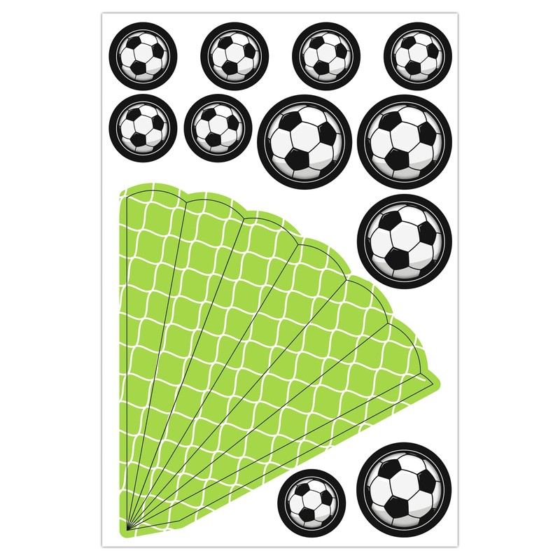 Ursus 9900003F Decoration Set Mini Football Game, 4 Sheets of