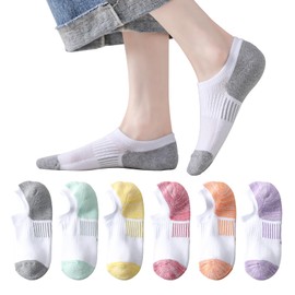 EPEIUS Thick No Show Socks for Women Athletic Ankle Socks Cushioned Running Low Cut Non Slip Invisible Liner Size 5-8 (Assorted 2 6 Pairs M)