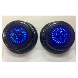 KCHEX 2 Black Wavy Blue LED 5.25" Flush Mount Speaker UV Waterproof