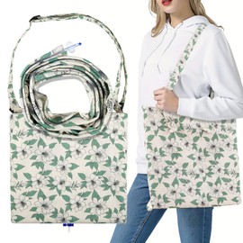 Catheter Bag Holder with Catheter Pipe Cover & Adjustable Shoulder Strap, Foley Catheter Bag Covers, Crossbody or Hangs Urine Drainage Bag Holder with Tube Cover, Jasmine Prints