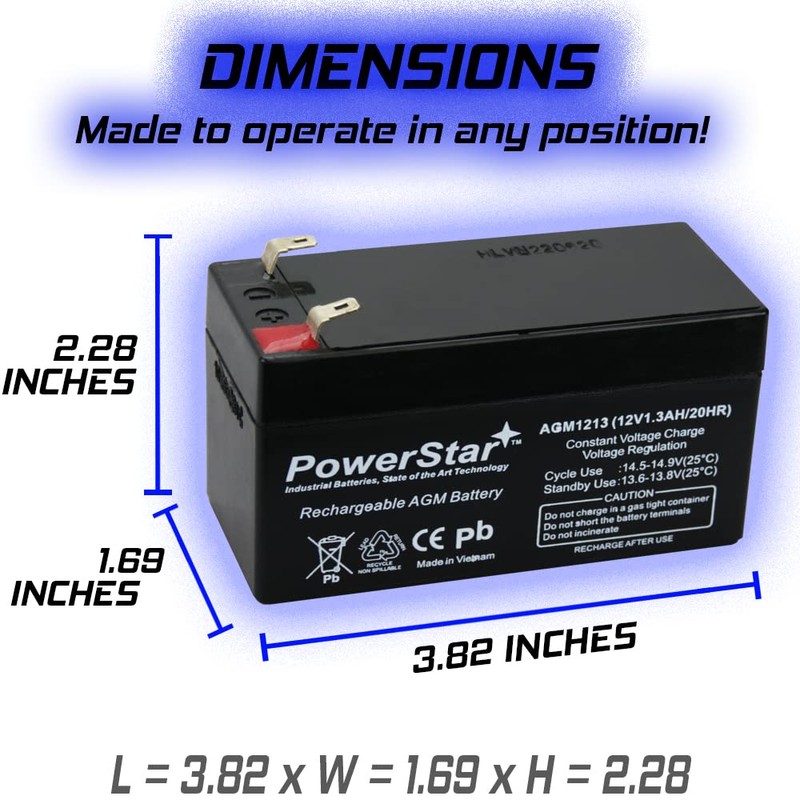 PowerStar Rechargeable Battery B-12V1.3 Power Automatic Door PX-1 PX-2