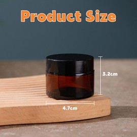 Vueinrg Pack of 9 20 ml Glass Jars Ointment Jars Amber Glass Cream Jar Empty Cream Jar for Filling Cosmetic Jars Ointment Jars Brown Glass Container with Lid for Lotions Essential Oils