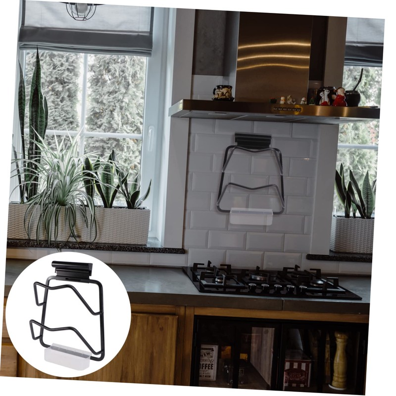 Mobestech 1pc Punch Pot Lid -mounted Kitchen Storage Organizer for