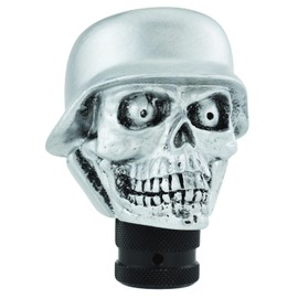 Temzzer Skull Resin Gear Handle Stick Knob Heavy Shiny Car Shifter Lever Head for Most Manual Automotive Vehicles (Silver)