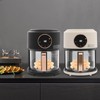 LUNUMAOS Mini Air Fryer, 3.8Qt Glass Air Fryer 360° Viewable