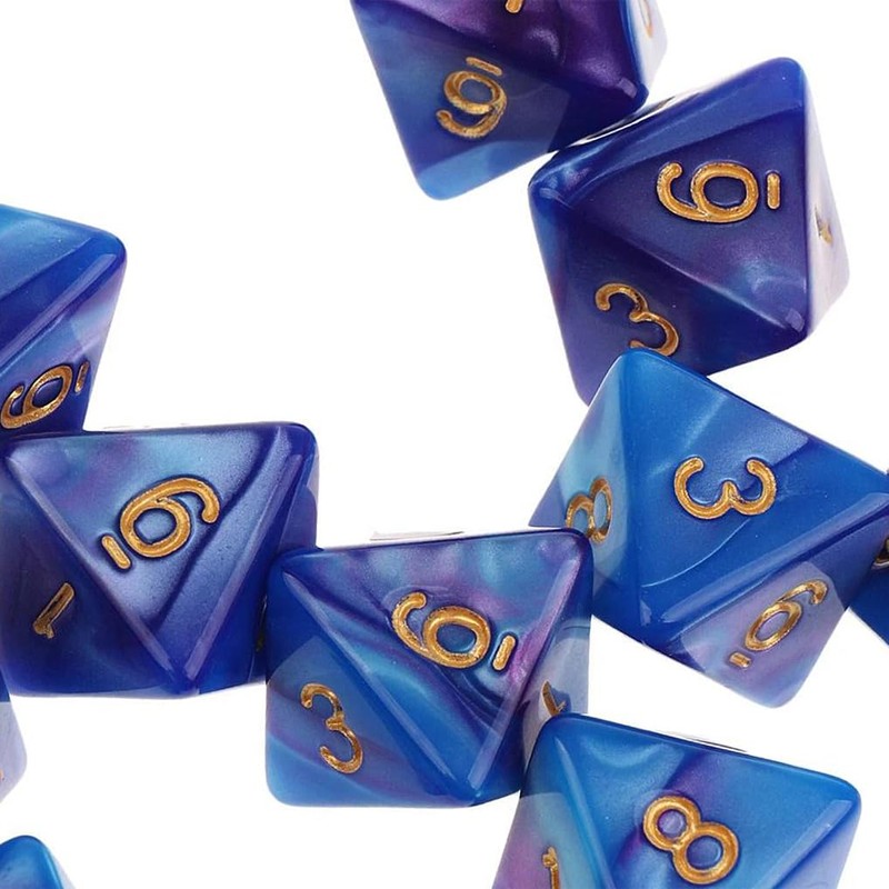 Yourandoll 10pcs Polyhedral Dice D8 Dice 8-Sided Dice for Dungeons