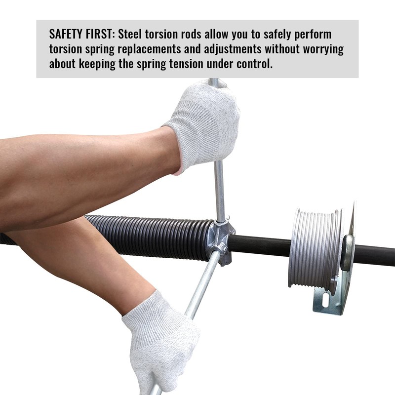 Alcan Garage Torsion Spring Winding Bars with Rubber Handles for