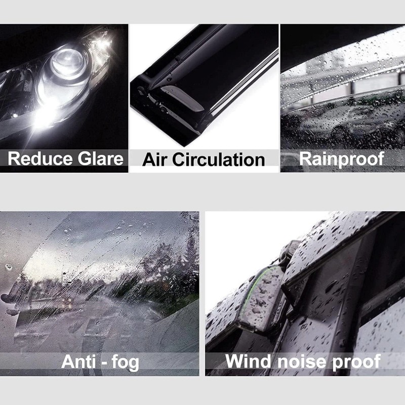 Unbranded 4pcs Window Visors Wind Deflector for 2009-2013 Nissan Rogue,2014-201