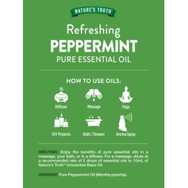 Nature's Truth Peppermint Essential Oil Pure | 2 fl oz | for Diffuser, Aromatherapy, and Massage | Value Size | Plant Based, Non-GMO & Gluten Free