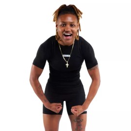 Moolah Padded Compression Top, Black, Medium