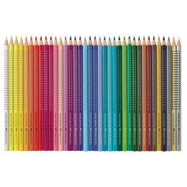 Faber-Castell Colour Grip 112413 Coloured Pencils Pack of 12 Metal Case, multicoloured