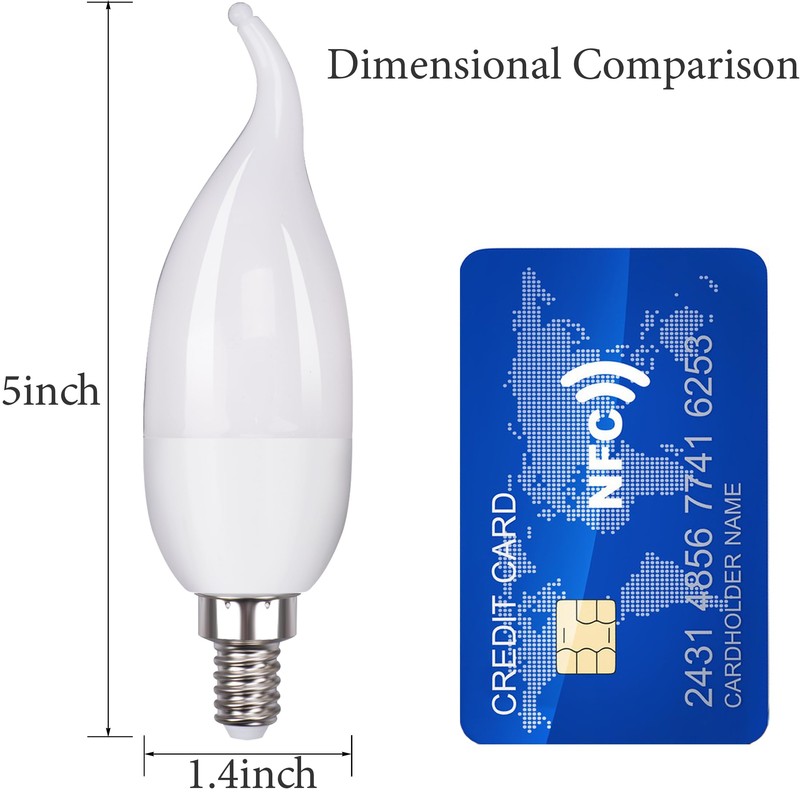 OHLGT E12 Flame Bulbs 12 Pack, 3 Mode LED Candelabra
