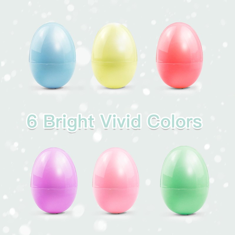 24Pcs 2.3" Fillable Easter Eggs, Colorful Bright Empty Plastic Eggs