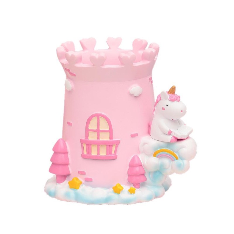 Pen Holder Resin Castle Pencil Organizer Brush Scissor Storage Holder