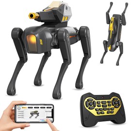 cxjoigxi Smart Robot Dog, Interactive STEM Robot Pet Toy with Blaster, Voice & Remote Control, App Programming, 30+ Actions, Bionic Walking, Robotic Dogs Birthday Gifts for Kids Boys Age 6+