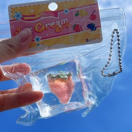 HESEKED Taba Squishy, 2pcs Fruit ice Cubes,Toys for Stress Relief - Premium Food-Grade Sensory Fidget Toy for Adults & Kids, Cute Portable Squeeze Ball(BPA Free Non-Toxic) (Randomly 2pcs)