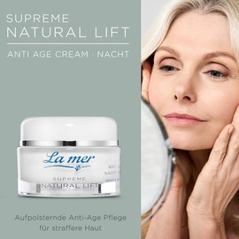 La mer Supreme Natural Lift Cream Night Face Cream - Strong Smoothing and Firming Night Cream - Reduces Wrinkle Depth and Improves Skin Structure - 50 ml