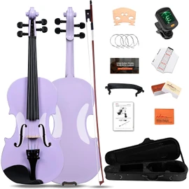 ADM Acoustic Violin for Kids Beginners,1/2 Size Acoustic Violin Fiddle for Teens Students Violin Starter Kit with Hard Case, Shoulder Rest, Bow, Violin Music Stand and Strings,Purple
