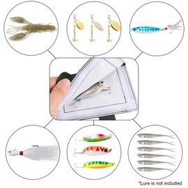 Dr.Fish 3 Pack Fishing Lure Wraps Fishing Hook Rod Protectors Lures Cover Thick Soft Padded Saltwater/UV Resistant Medium Size for Minnow Crankbait Popper Spinnerbait