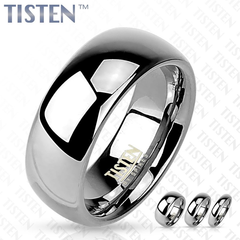 Tapsi´s Coolbodyart Tisten Titanium Tungsten Silver Ring 8mm Wide High