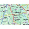 Mississippi State Physical Map - 14.4 x 25 inches -