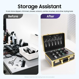 BIXIBIN Professional Hairdressing Case, Large Capacity Makeup & Barber Tool Organizer with Lock, Shoulder Strap, Fireproof for Travel, Salon, Cosmetologists