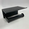 Aluminum Toilet Paper Holder with Phone Shelf, Modern Style (Black,
