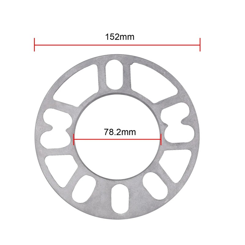 Anhoer 4Pcs Aluminum Alloy Wheel Spacers 5mm Universal Wheel Accessories