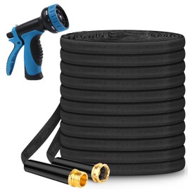 Upgraded Non-Expanding Garden Hose, 100ft Flexible Water Hose with 10 Function Nozzle, Lightweight Burst-Resistant, Lead-Free, Anti-Kink, High-Pressure Water Pipe for Outdoor, Watering, Car Wash