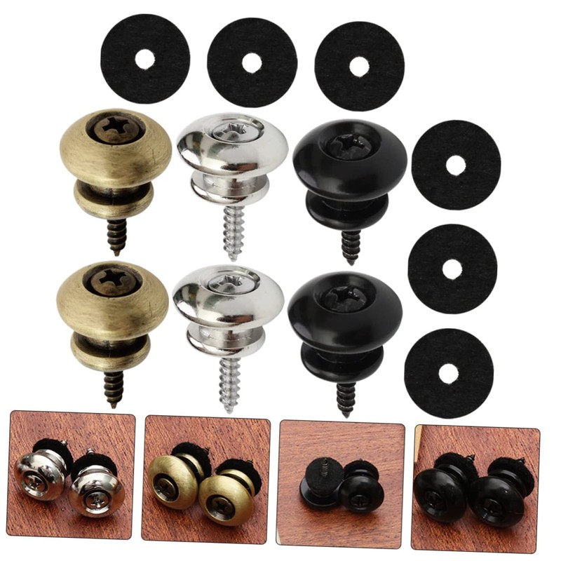 Gatuida 6pcs Guitar Strap Locks Durable End Pins for Electric