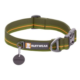 RUFFWEAR Flat Out Collar, Classic Dog Collar for Large to Very Large Dog Breeds, Adjustable Fit, Large (51-66 cm), Forest Horizon