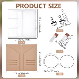 WEBEEDY 12 Pcs Travelers Notebook Accessories Kit 2 Pack Passport Holder Set with Transparent Pouch,Travel File Folder,Pen Holder,Binder Clips and Elastic Straps for TN Card Holder Storage Accessories