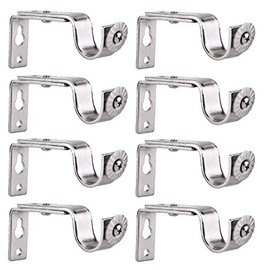 Creatyi Set of 8 Bronze Curtain Rod Brackets for 3/4 or 5/8 Inch Rod (Silver)