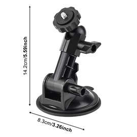 Pocket 3 Suction Cup Mount,Car Windshield and Window Camera Holder with Expansion Adapter for Insta360 X4 X5 X3 Go 3S for GoPro Max Mini Hero 13 12 11 10 9 Pocket 3 2 Action 5 Pro 4 Accessories