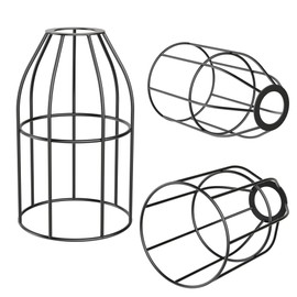 ledscom.de Cage Lampshade, Black, 122 mm Diameter, Decoration, Basket, Replacement, Vintage, Retro, Retro Lampshade, Replacement Shade, Kaefig, Industrial, Wire, Grid, Industrial, Metal