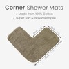 Allure Corner Shower Mat – 100% Cotton L-Shaped Bath Mat