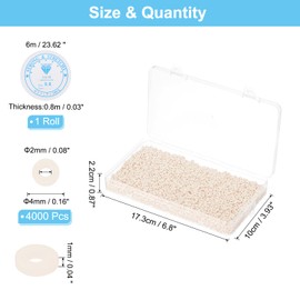 PATIKIL 4000 Pcs Clay Beads Bracelet Making Kit, 4mm Flat Round Polymer Clay Spacer Beads Preppy Heishi Beads Disk with Elastic String for DIY Friendship Jewelry Making, Cream White