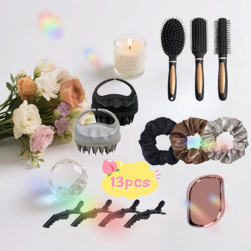 Peine Y Cepillo Para El Cabello Rizado Accesorios Pinza Goma
