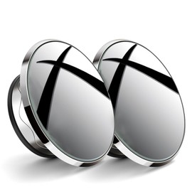 JinRui-T Blind Spot Mirror,2" Round Car Side Mirror Blindspot,Vacuum Suction Cup Blindspot Mirror for Car SUV and Trucks (Silver)