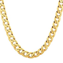 Necklace Real 18K Yellow Gold Filled Solid Pendant Curb Statement Chain 60cm